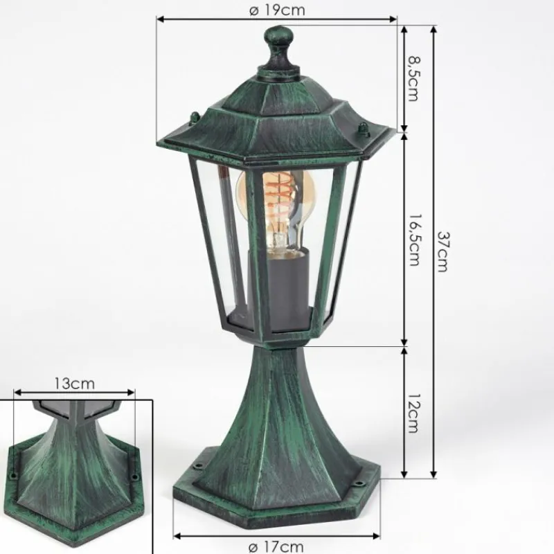 Luminaires Rustiques-hofstein Borne lumineuse Loria Vert, Noir, 1 lumière