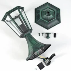 Luminaires Rustiques-hofstein Borne lumineuse Loria Vert, Noir, 1 lumière