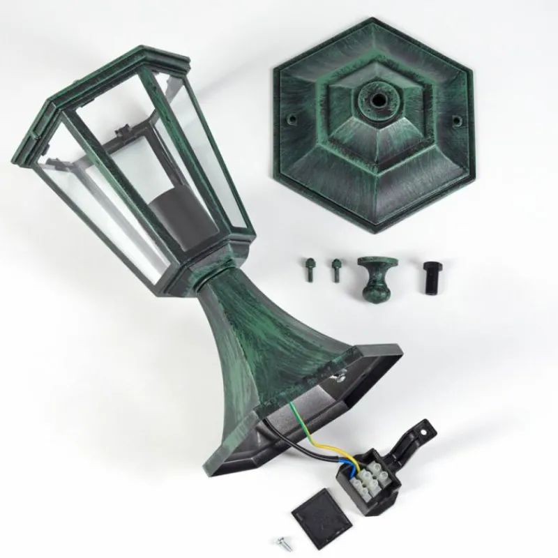 Luminaires Rustiques-hofstein Borne lumineuse Loria Vert, Noir, 1 lumière