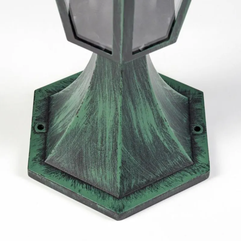 Luminaires Rustiques-hofstein Borne lumineuse Loria Vert, Noir, 1 lumière