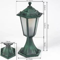 Luminaires Rustiques-hofstein Borne lumineuse Loria Vert, Noir, 1 lumière