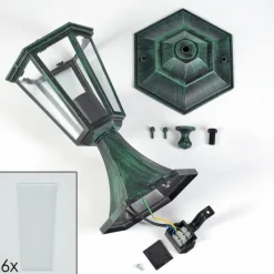 Luminaires Rustiques-hofstein Borne lumineuse Loria Vert, Noir, 1 lumière