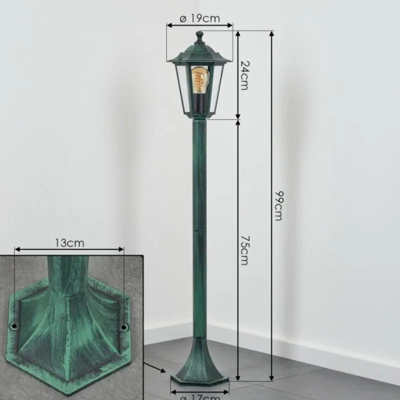 Luminaires Rustiques-hofstein Borne lumineuse Loria Vert, Noir, 1 lumière