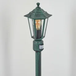 Luminaires Rustiques-hofstein Borne lumineuse Loria Vert, Noir, 1 lumière, Détecteur de mouvement