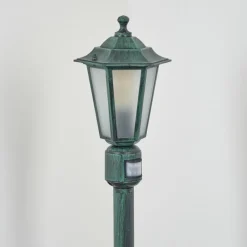 Luminaires Rustiques-hofstein Borne lumineuse Loria Vert, Noir, 1 lumière, Détecteur de mouvement