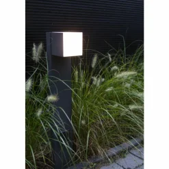 Luminaires Lutec Borne lumineuse Lutec CUBA LED Anthracite, 1 lumière
