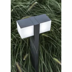 Luminaires Lutec Borne lumineuse Lutec CUBA LED Anthracite, 2 lumières