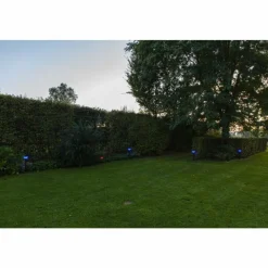 Luminaires Lutec Borne lumineuse Lutec KARLO LED Noir, 1 lumière, Détecteur de mouvement, Changeur de couleurs