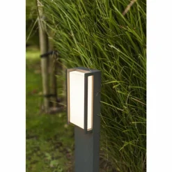 Luminaires Lutec Borne lumineuse Lutec QUBO LED Anthracite, 1 lumière, Changeur de couleurs