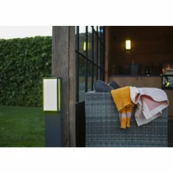 Luminaires Lutec Borne lumineuse Lutec QUBO LED Anthracite, 1 lumière, Changeur de couleurs