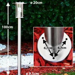 hofstein Borne lumineuse Mulo Acier inoxydable, 1 lumière