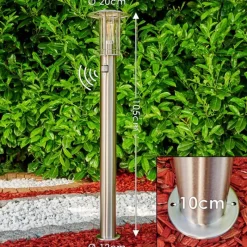 hofstein Borne lumineuse Mulo Acier inoxydable, 1 lumière, Détecteur de mouvement