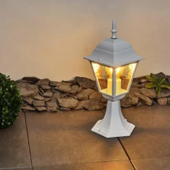 Luminaires Rustiques-hofstein Borne lumineuse Naofe Blanc, 1 lumière