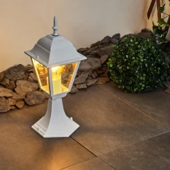 Luminaires Rustiques-hofstein Borne lumineuse Naofe Blanc, 1 lumière