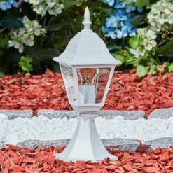 Luminaires Rustiques-hofstein Borne lumineuse Naofe Blanc, 1 lumière