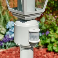 Luminaires Rustiques-hofstein Borne lumineuse Naofe Blanc, 1 lumière, Détecteur de mouvement