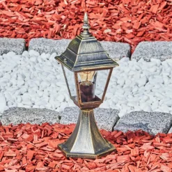 Luminaires Rustiques-hofstein Borne lumineuse Naofe Brun, Or, 1 lumière