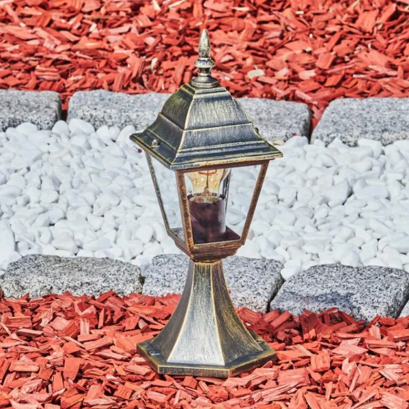 Luminaires Rustiques-hofstein Borne lumineuse Naofe Brun, Or, 1 lumière