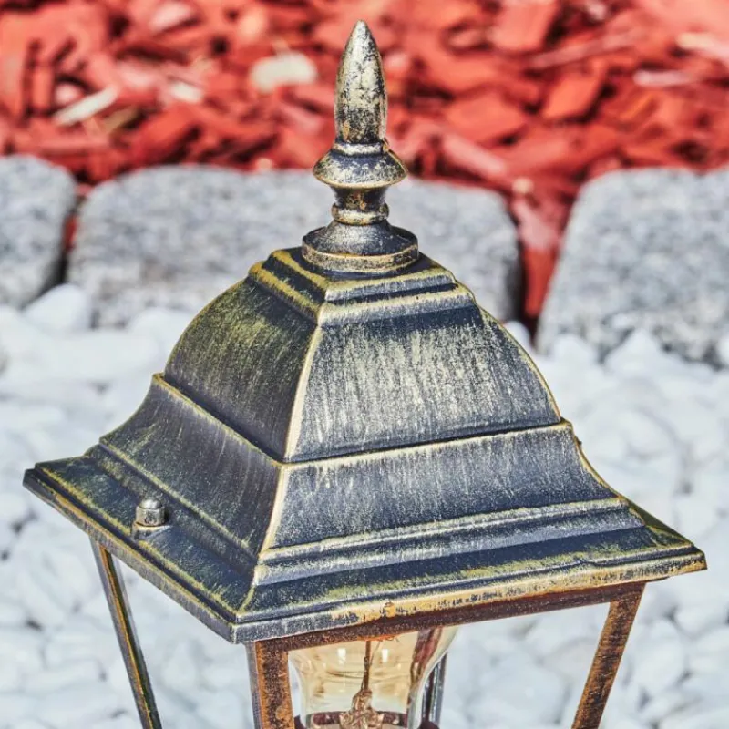 Luminaires Rustiques-hofstein Borne lumineuse Naofe Brun, Or, 1 lumière