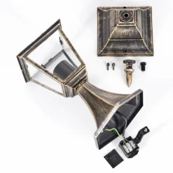 Luminaires Rustiques-hofstein Borne lumineuse Naofe Brun, Or, 1 lumière