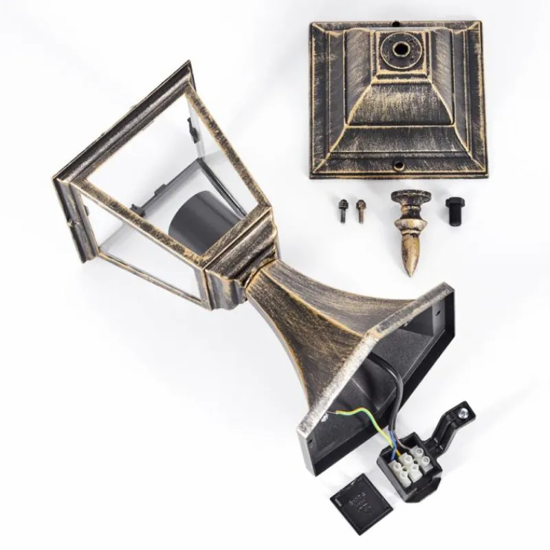 Luminaires Rustiques-hofstein Borne lumineuse Naofe Brun, Or, 1 lumière