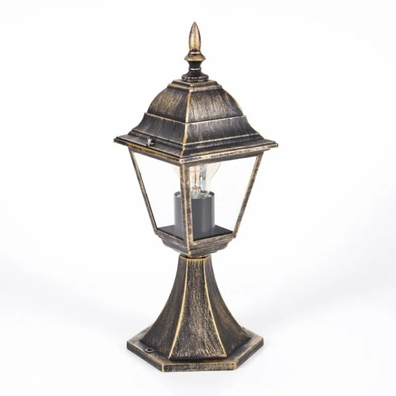 Luminaires Rustiques-hofstein Borne lumineuse Naofe Brun, Or, 1 lumière