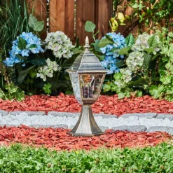 Luminaires Rustiques-hofstein Borne lumineuse Naofe Brun, Or, 1 lumière