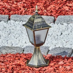 Luminaires Rustiques-hofstein Borne lumineuse Naofe Brun, Or, 1 lumière