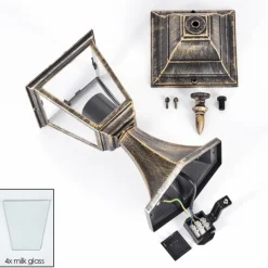 Luminaires Rustiques-hofstein Borne lumineuse Naofe Brun, Or, 1 lumière