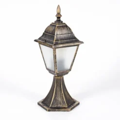 Luminaires Rustiques-hofstein Borne lumineuse Naofe Brun, Or, 1 lumière