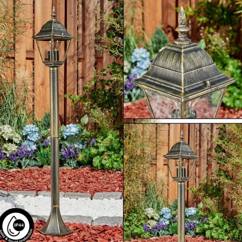 Luminaires Rustiques-hofstein Borne lumineuse Naofe Brun, Or, 1 lumière