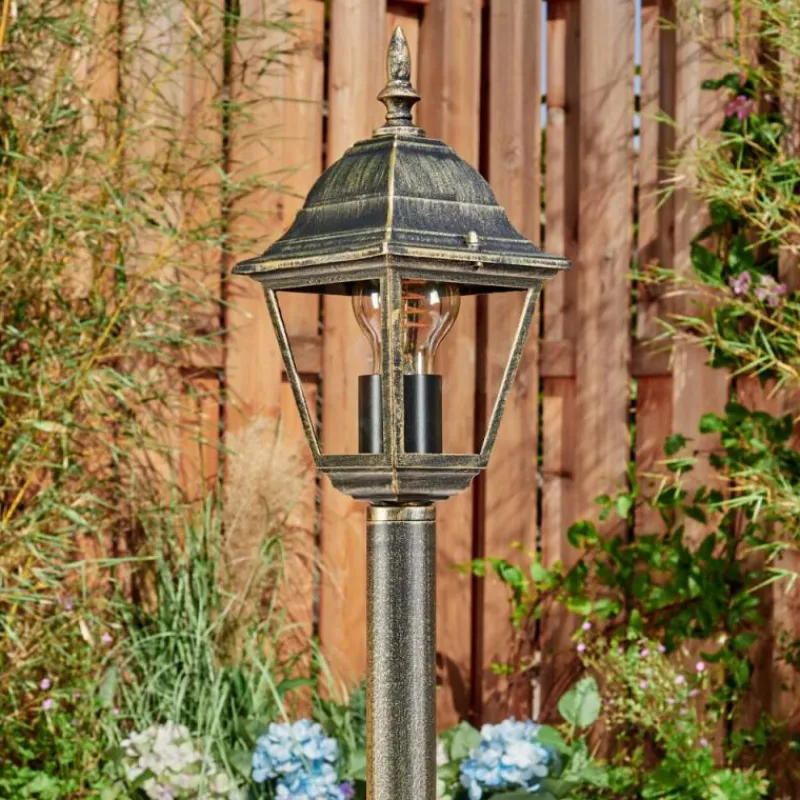 Luminaires Rustiques-hofstein Borne lumineuse Naofe Brun, Or, 1 lumière