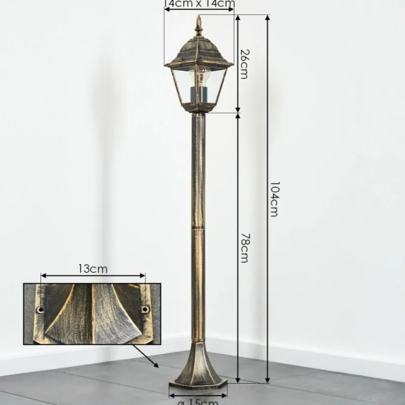 Luminaires Rustiques-hofstein Borne lumineuse Naofe Brun, Or, 1 lumière