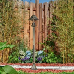 Luminaires Rustiques-hofstein Borne lumineuse Naofe Brun, Or, 1 lumière