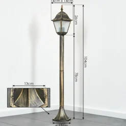 Luminaires Rustiques-hofstein Borne lumineuse Naofe Brun, Or, 1 lumière