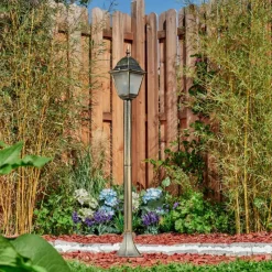 Luminaires Rustiques-hofstein Borne lumineuse Naofe Brun, Or, 1 lumière