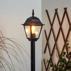 Luminaires Rustiques-hofstein Borne lumineuse Naofe Noir, 1 lumière