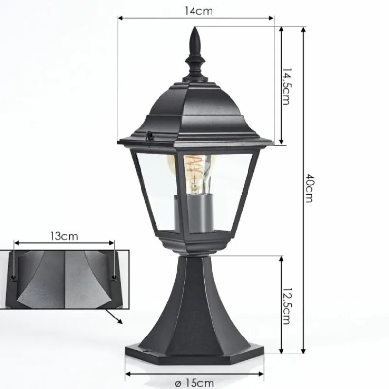 Luminaires Rustiques-hofstein Borne lumineuse Naofe Noir, 1 lumière