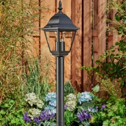 Luminaires Rustiques-hofstein Borne lumineuse Naofe Noir, 1 lumière