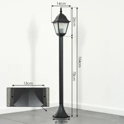 Luminaires Rustiques-hofstein Borne lumineuse Naofe Noir, 1 lumière