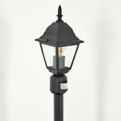 Luminaires Rustiques-hofstein Borne lumineuse Naofe Noir, 1 lumière, Détecteur de mouvement