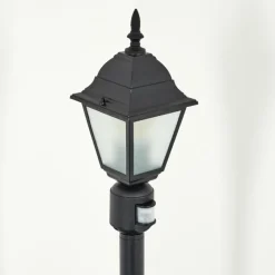 Luminaires Rustiques-hofstein Borne lumineuse Naofe Noir, 1 lumière, Détecteur de mouvement