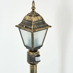 Luminaires Rustiques-hofstein Borne lumineuse Naofe Or, Noir, 1 lumière, Détecteur de mouvement