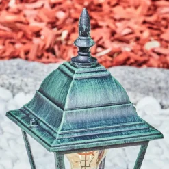 Luminaires Rustiques-hofstein Borne lumineuse Naofe Vert, Noir, 1 lumière