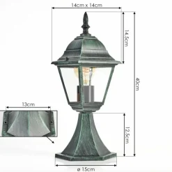 Luminaires Rustiques-hofstein Borne lumineuse Naofe Vert, Noir, 1 lumière