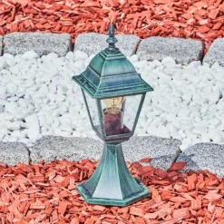 Luminaires Rustiques-hofstein Borne lumineuse Naofe Vert, Noir, 1 lumière