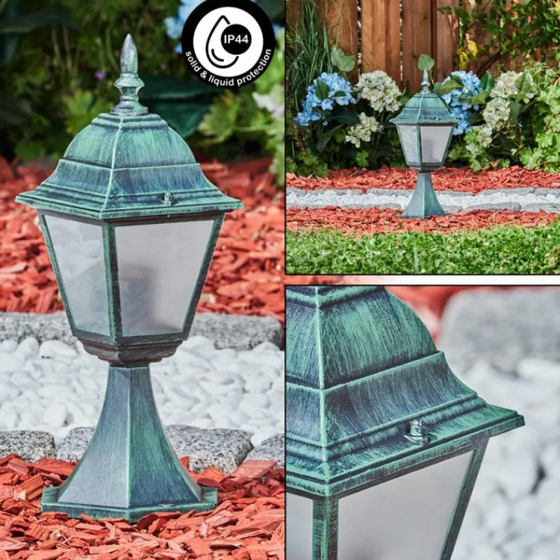 Luminaires Rustiques-hofstein Borne lumineuse Naofe Vert, Noir, 1 lumière