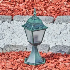 Luminaires Rustiques-hofstein Borne lumineuse Naofe Vert, Noir, 1 lumière