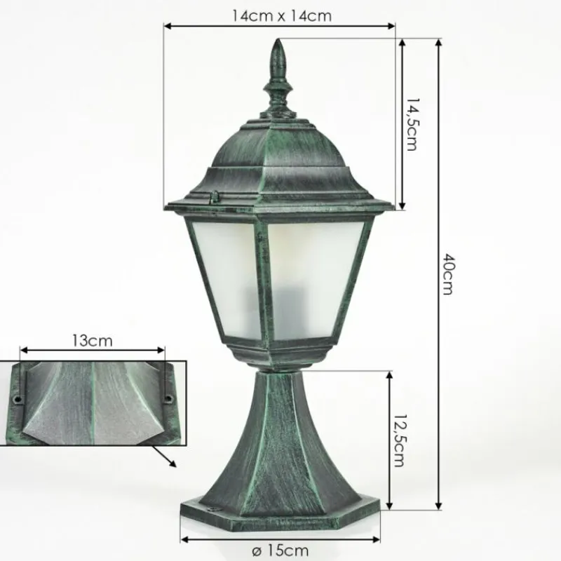 Luminaires Rustiques-hofstein Borne lumineuse Naofe Vert, Noir, 1 lumière