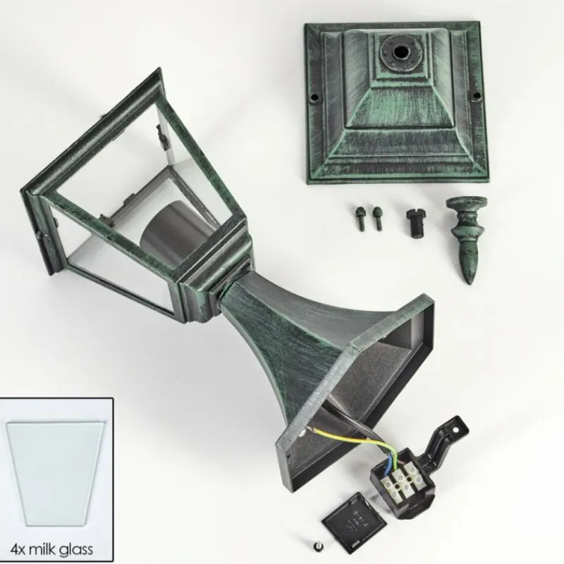 Luminaires Rustiques-hofstein Borne lumineuse Naofe Vert, Noir, 1 lumière